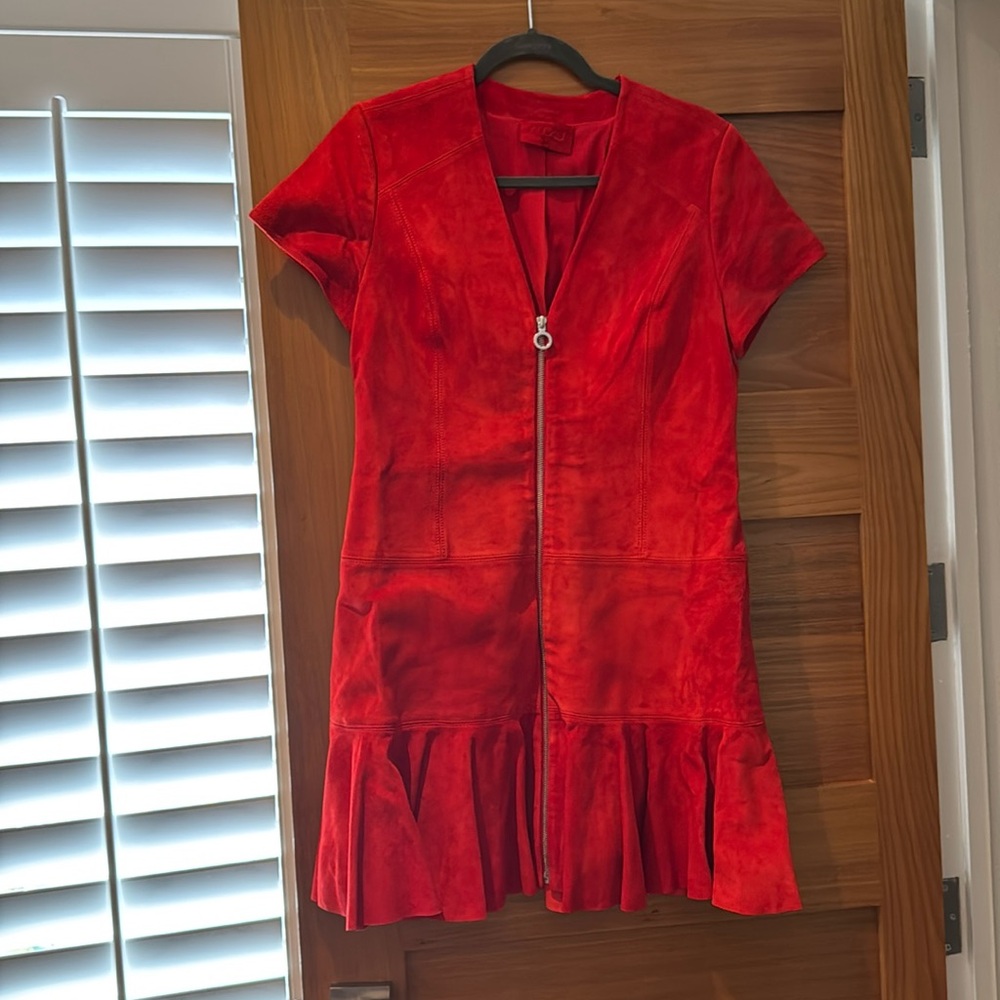 Alexis Red Suede Dress